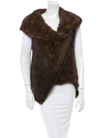 Adrienne Landau Knit Mink Vest