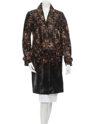 Burberry Prorsum Printed Calfhair Coat