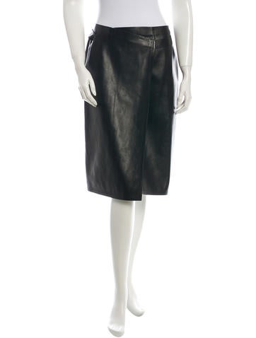 Chanel Leather Wrap Skirt