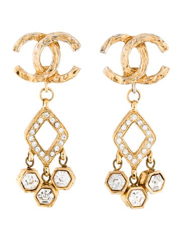 Chanel CC Crystal Chandelier Earrings
