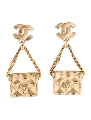 Chanel CC 2.55 Flap Bag Earrings