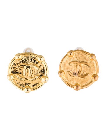 Chanel CC Medallion Clip-On Earrings