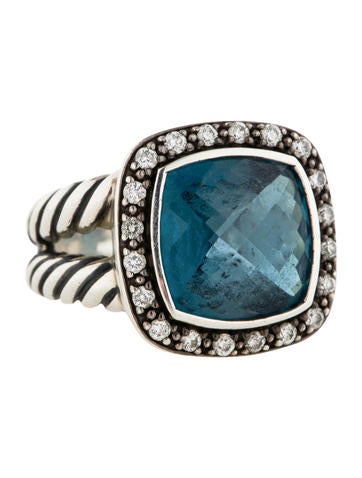 David Yurman Albion Ring with Hampton Blue Topaz and Diamonds