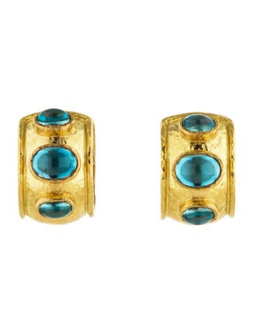 Elizabeth Locke Blue Topaz Hoop Earrings