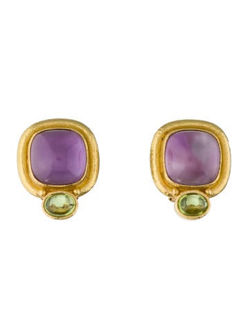 Elizabeth Locke Amethyst & Peridot Earrings
