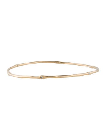 14K Thin Diamond Bangle