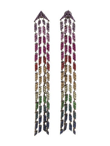 Sapphire Tassel Earrings
