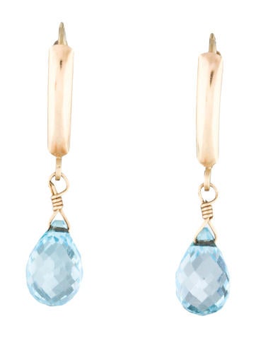 Blue Topaz Briolette Earrings