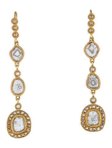 20K Diamond Slice Earrings