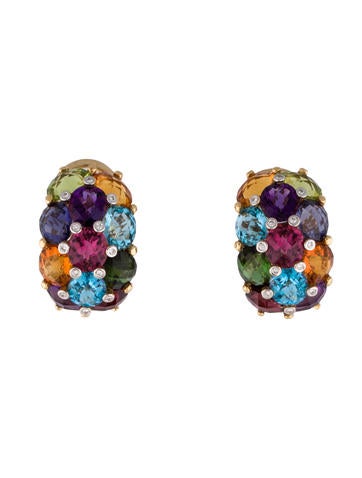 Multistone Clip-On Earrings