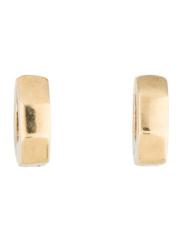 14K Geometric Huggie Earrings