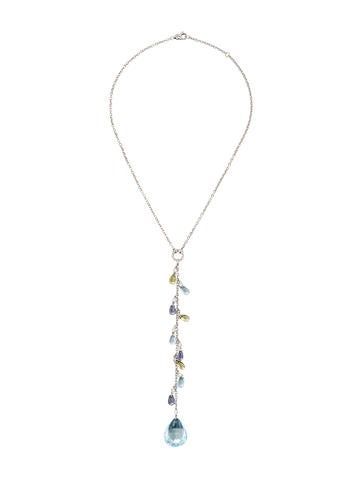 Multi-Gem & Diamond Y Necklace