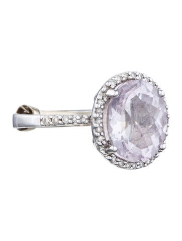 Diamond and Rose Quartz Ring