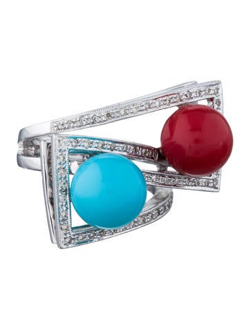 Diamond Geometric Cocktail Ring