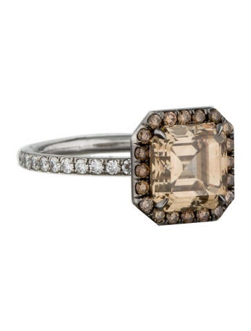 Emerald-Cut Brown Diamond Ring