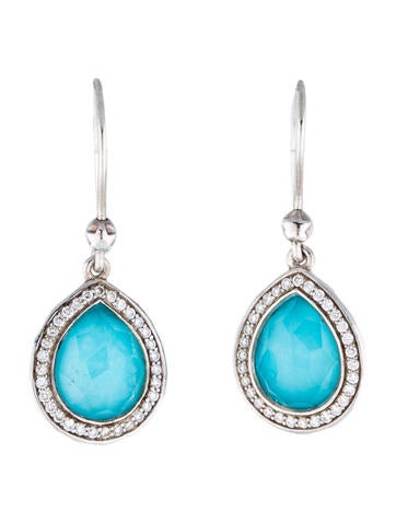 Ippolita Turquoise Doublet and Diamond Earrings