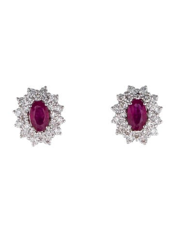 Nigaam Ruby and Diamond Earring Studs