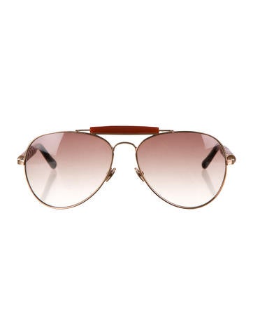 Oscar de la Renta x Linda Farrow Aviator Sunglasses
