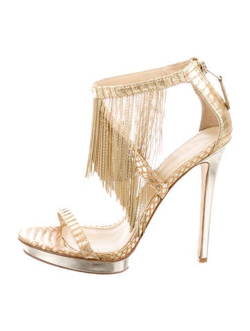 B Brian Atwood Snakeskin Sandals