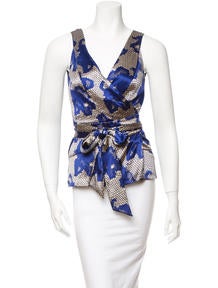 Diane von Furstenberg Satin Wrap Top