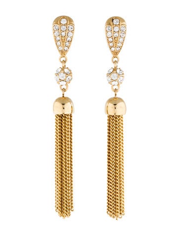 Rachel Zoe Crystal Tassel Earrings