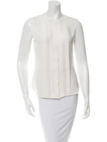 Veronica Beard Pleated Silk Top