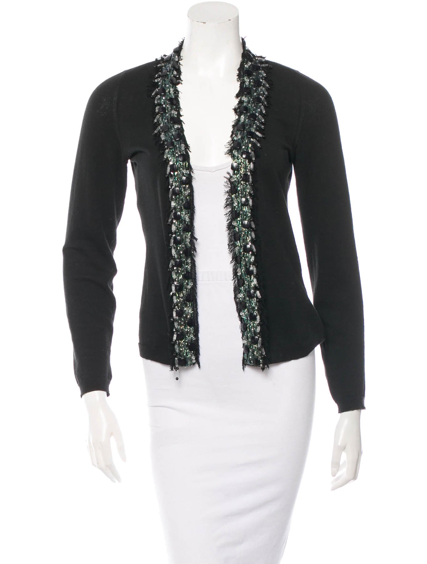 Blumarine Embellished Crystal Cardigan Knitwear BLU23617 The RealReal