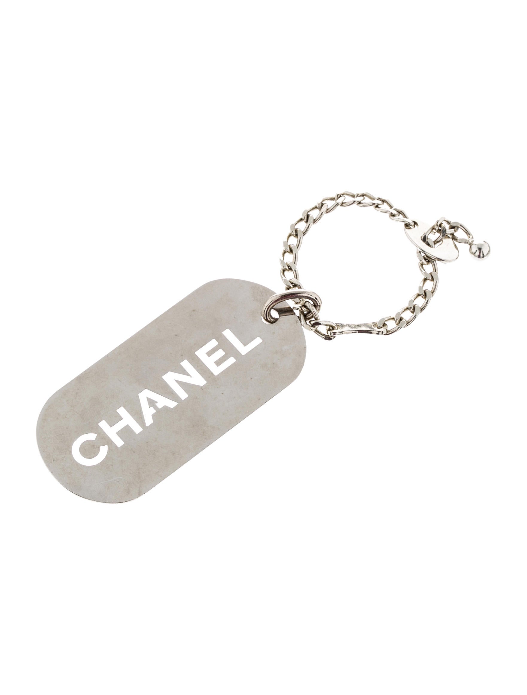 Chanel Dog Tag Key Chain Accessories CHA49201 The RealReal