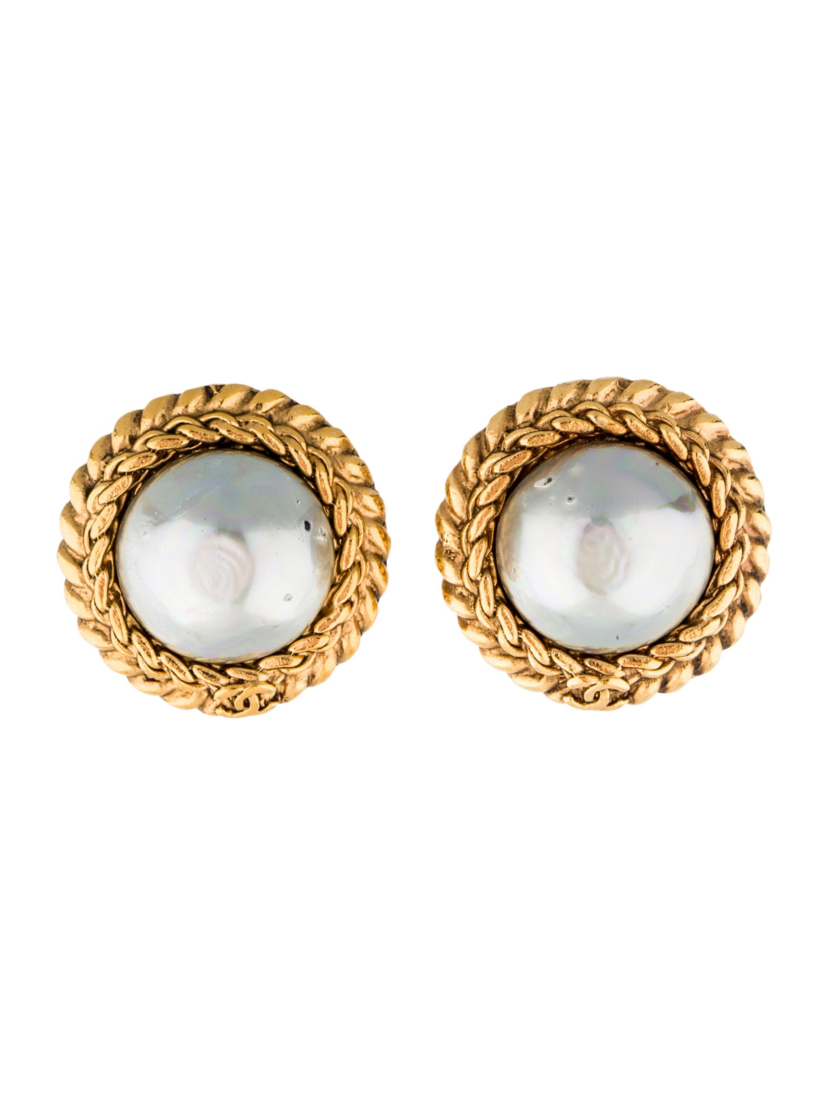 Chanel Faux Pearl ClipOn Earrings Earrings CHA64309 The RealReal