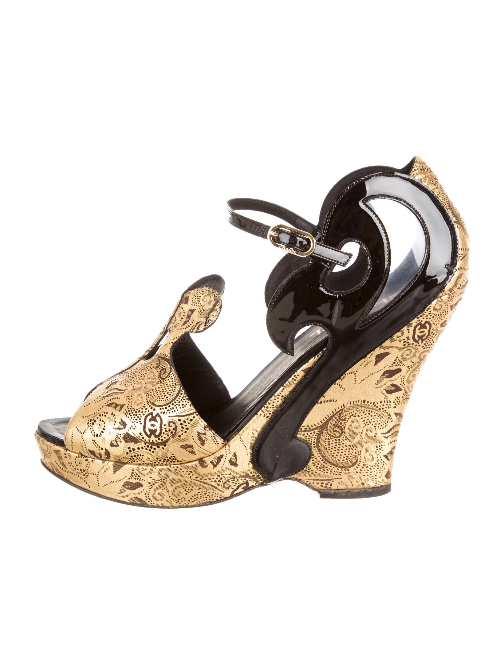 chanel wedges shoes cha67810 the realreal chanel wedges shoes cha67810 the realreal