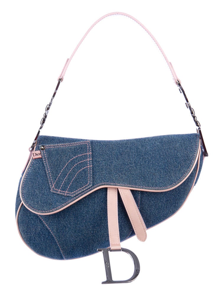 Christian Dior Denim Saddle Bag Handbags CHR22365 The RealReal