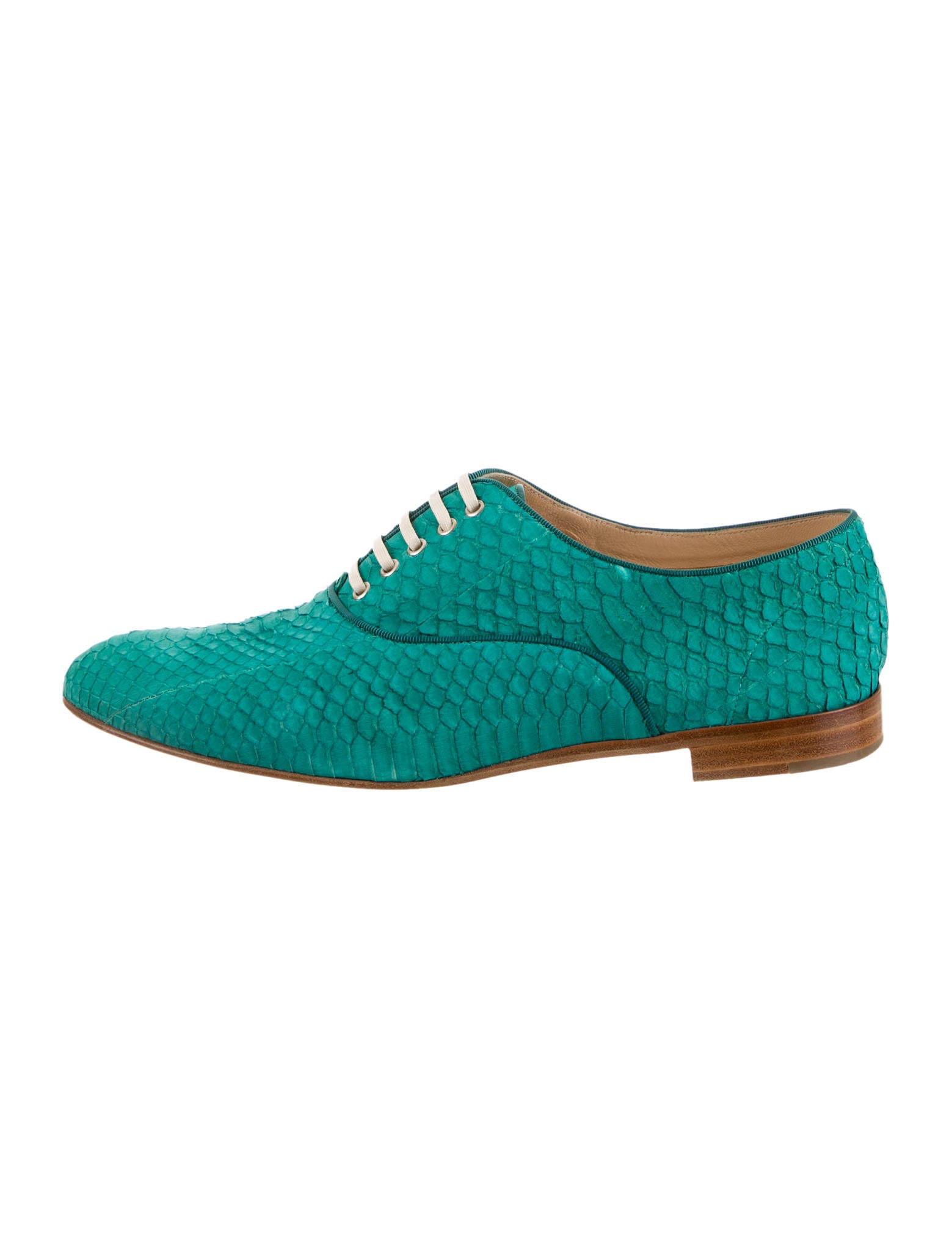 christian louboutin Fred oxfords Jade snakeskin stacked heels ...  