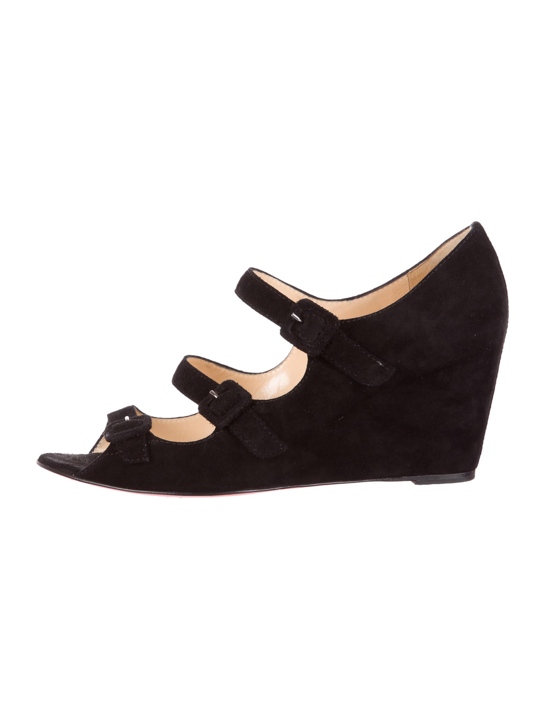 christian louboutin wedges black