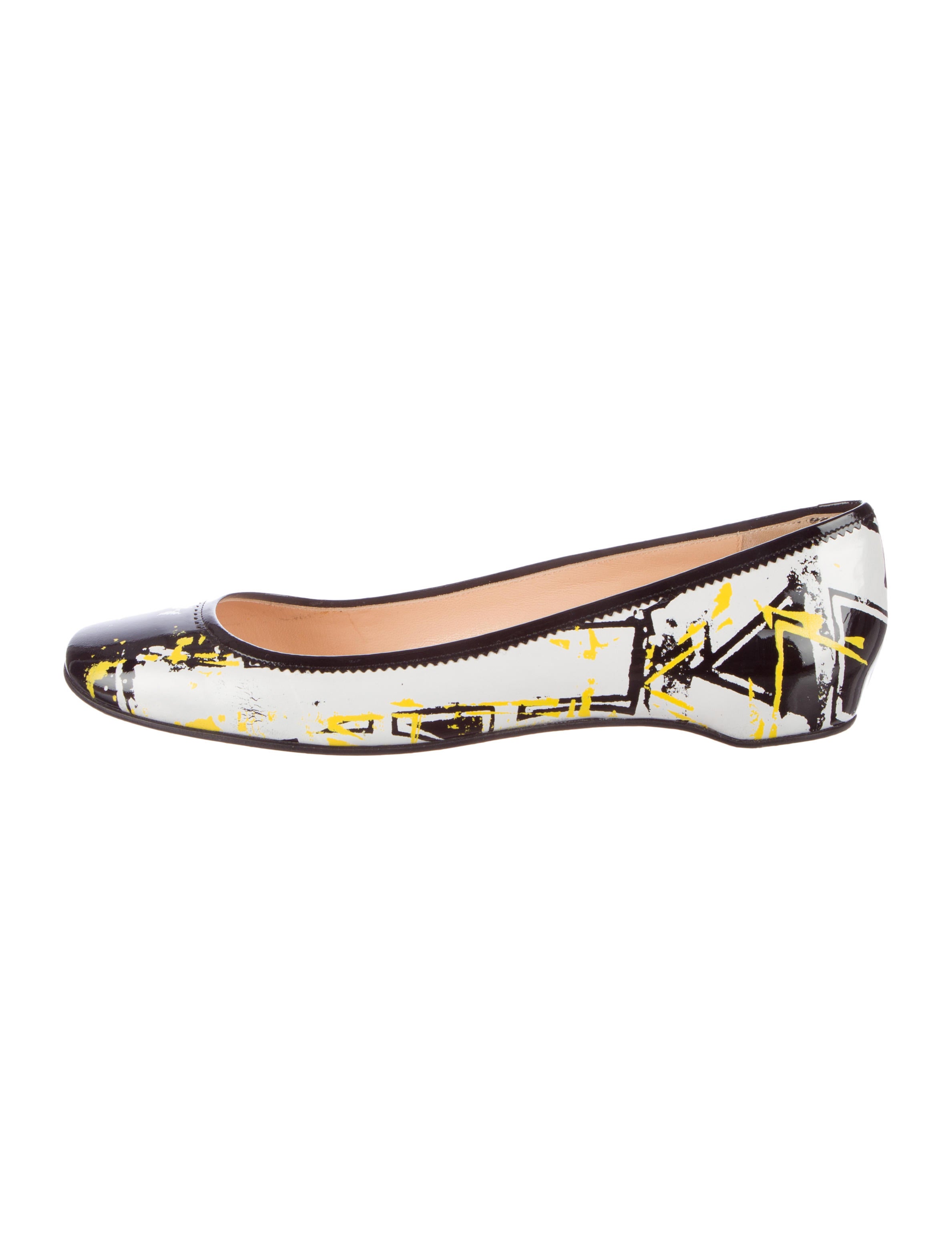 Artesur ? christian louboutin flats Black, white and yellow patent ...  