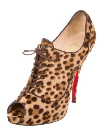 christian louboutin ponyhair round-toe booties christian louboutin ponyhair round-toe booties