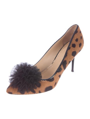 Escarpins Charlotte Olympia Desiree - Imprimé Léopard - Taille 39.5 - Talons Hauts - Veau