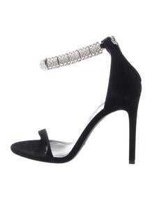 Suede Crystal Embellishments Sandals