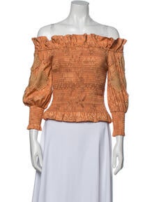 Off-The-Shoulder Three-Quarter Sleeve Top