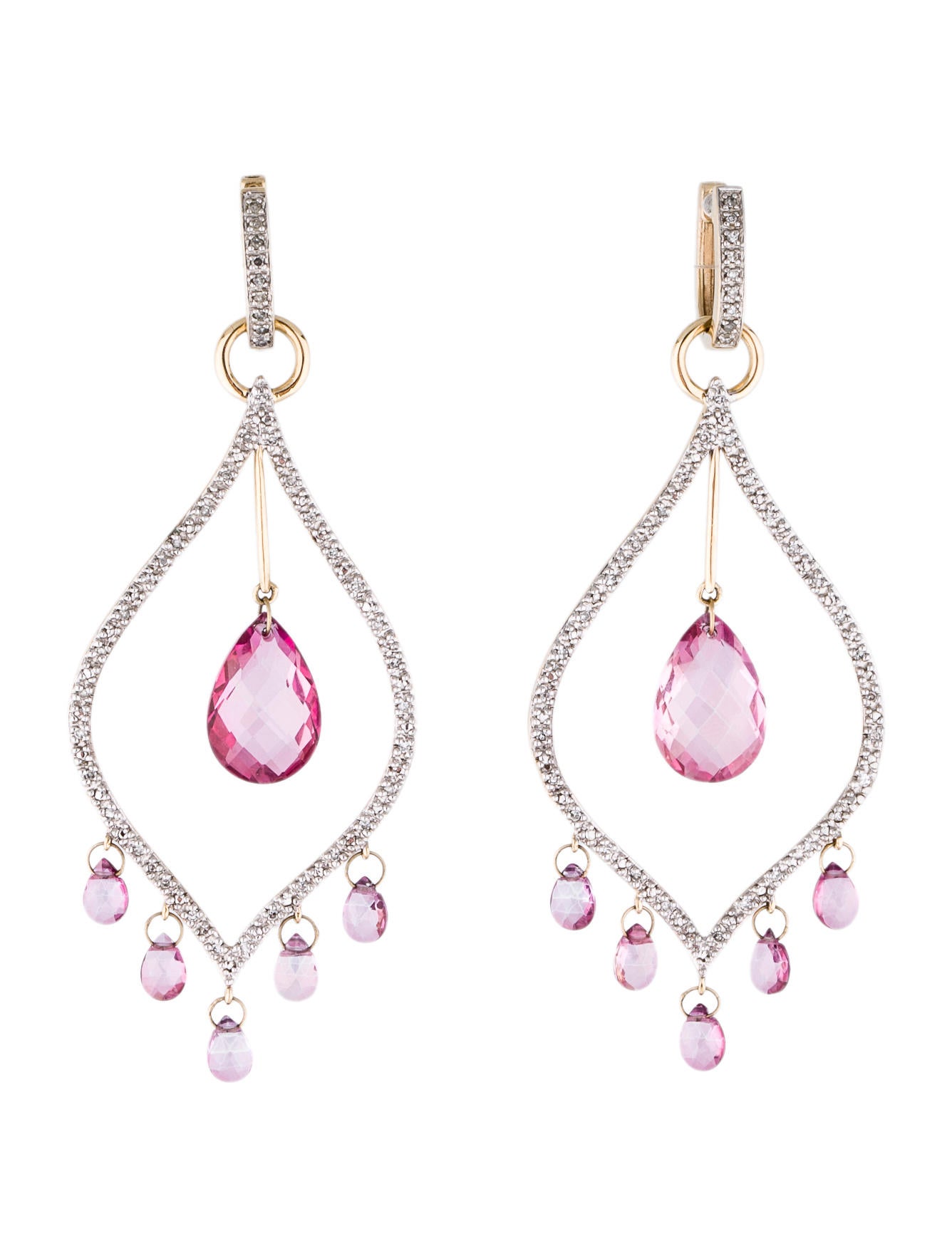 Pink diamond drop earrings Clearance