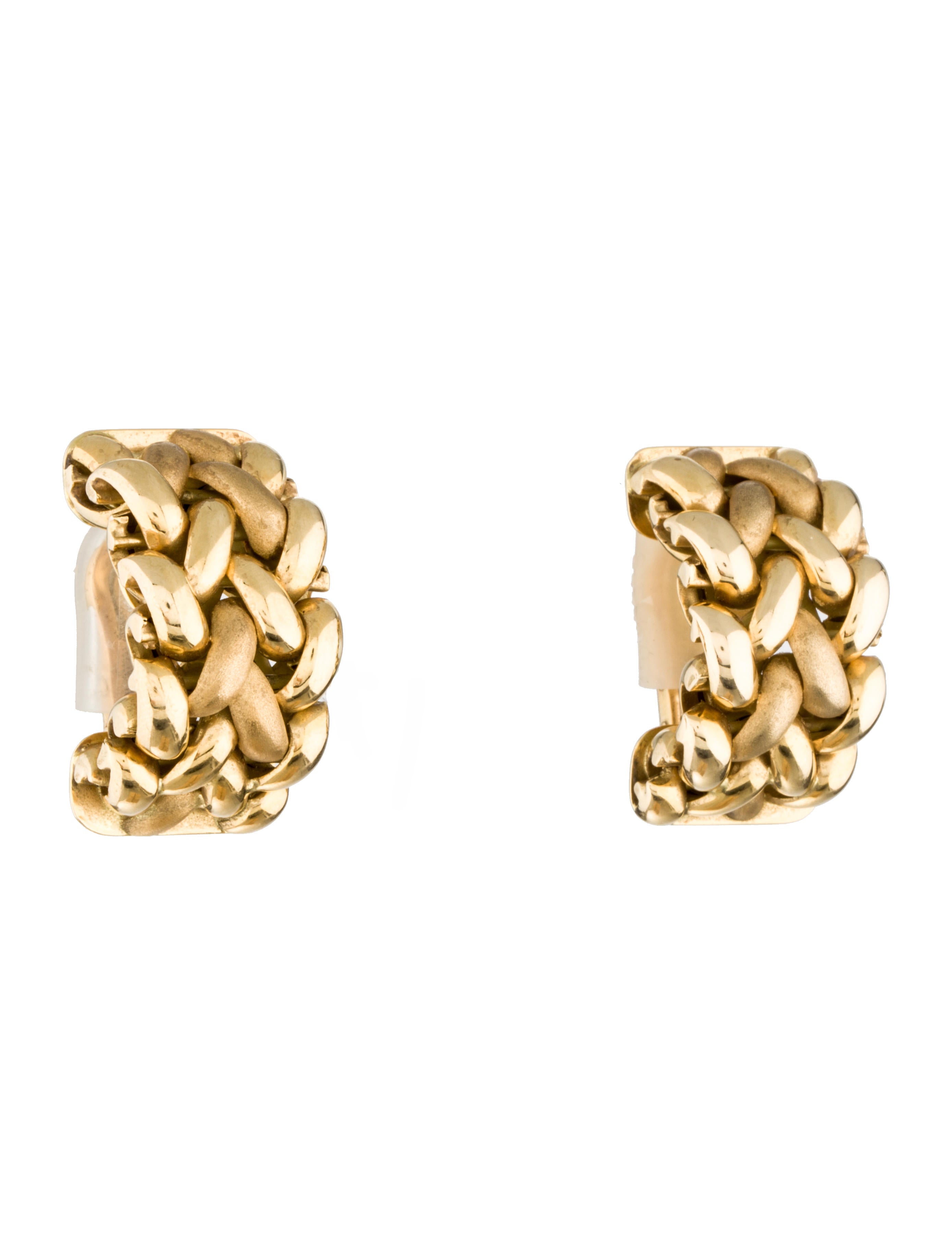 Braided Gold ClipOn Earrings Earrings FJE25940 The RealReal