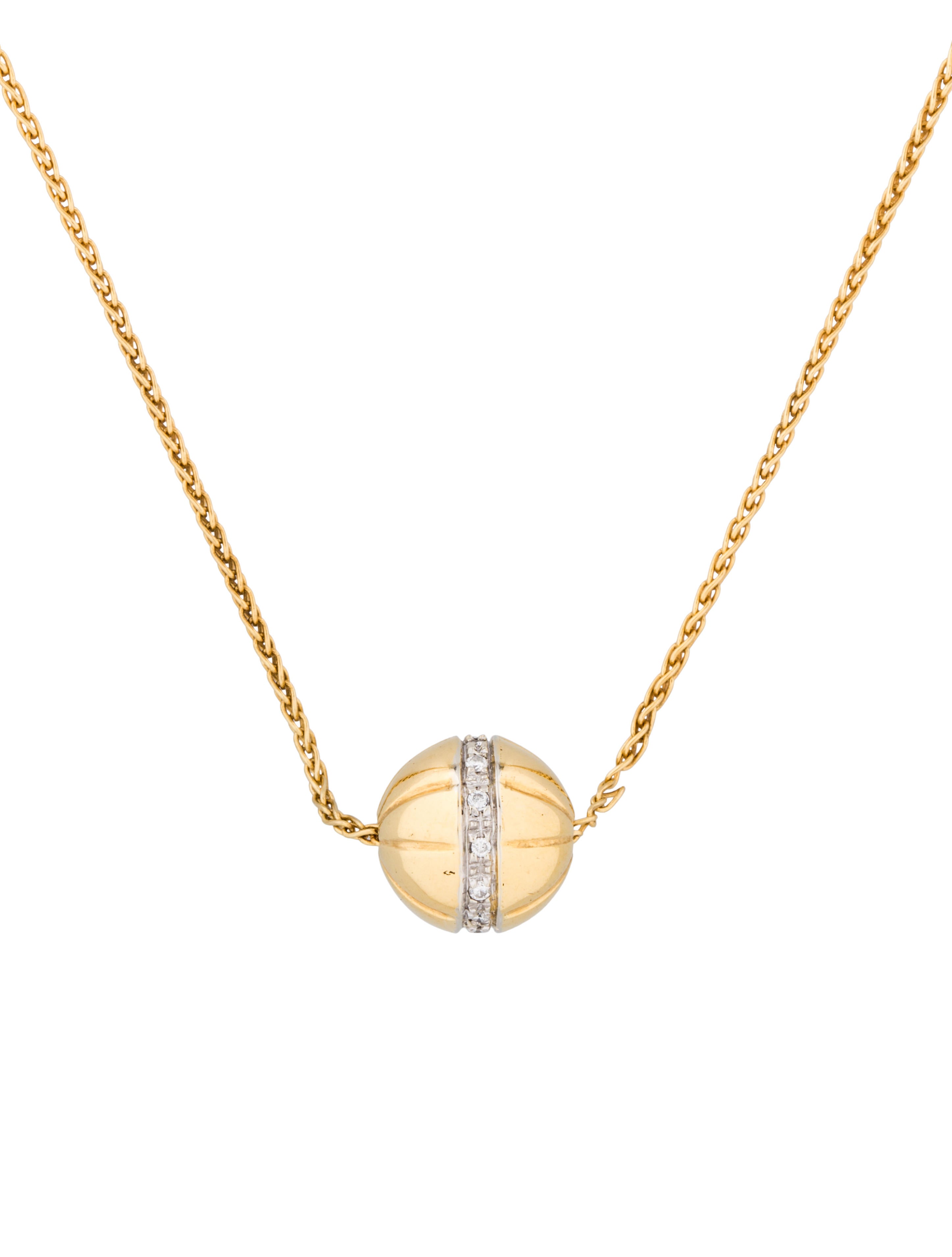 18K Diamond Sphere Necklace Jewelry FJN26485 The RealReal