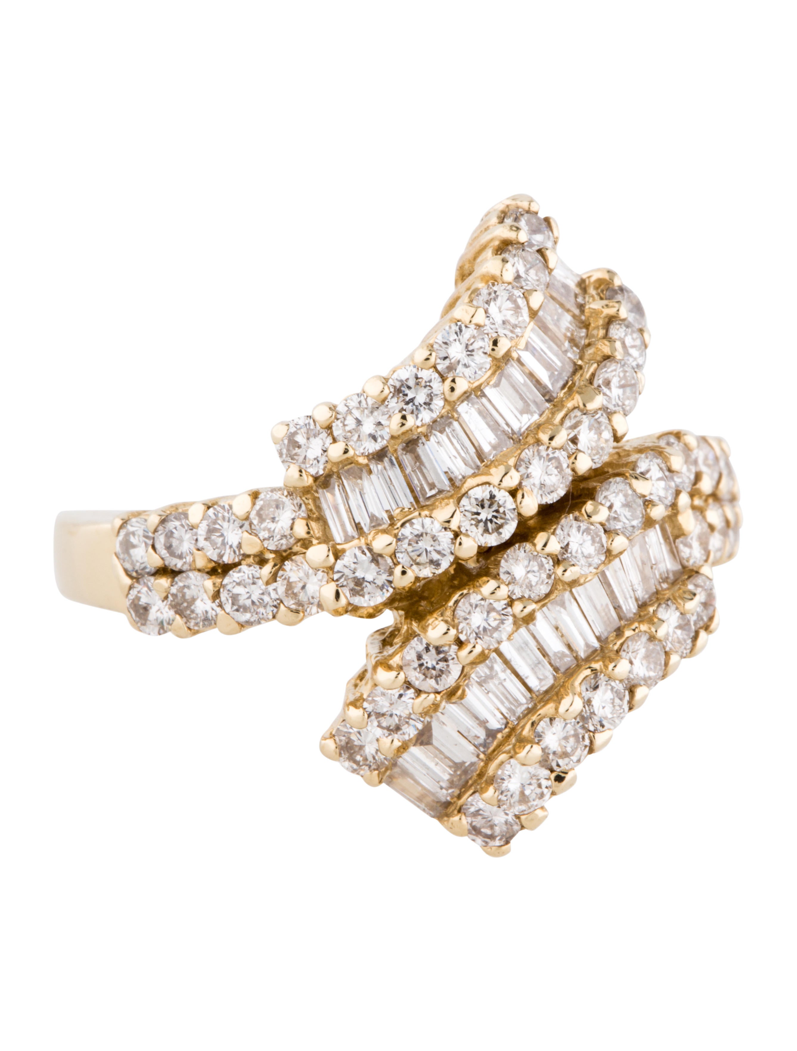 14K Diamond Bypass Ring Rings FJR25771 The RealReal