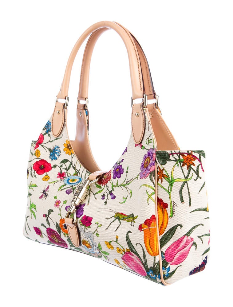 Gucci Floral Canvas Bardot Bag Handbags GUC28476 The RealReal