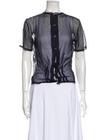 Silk Mock Neck Blouse