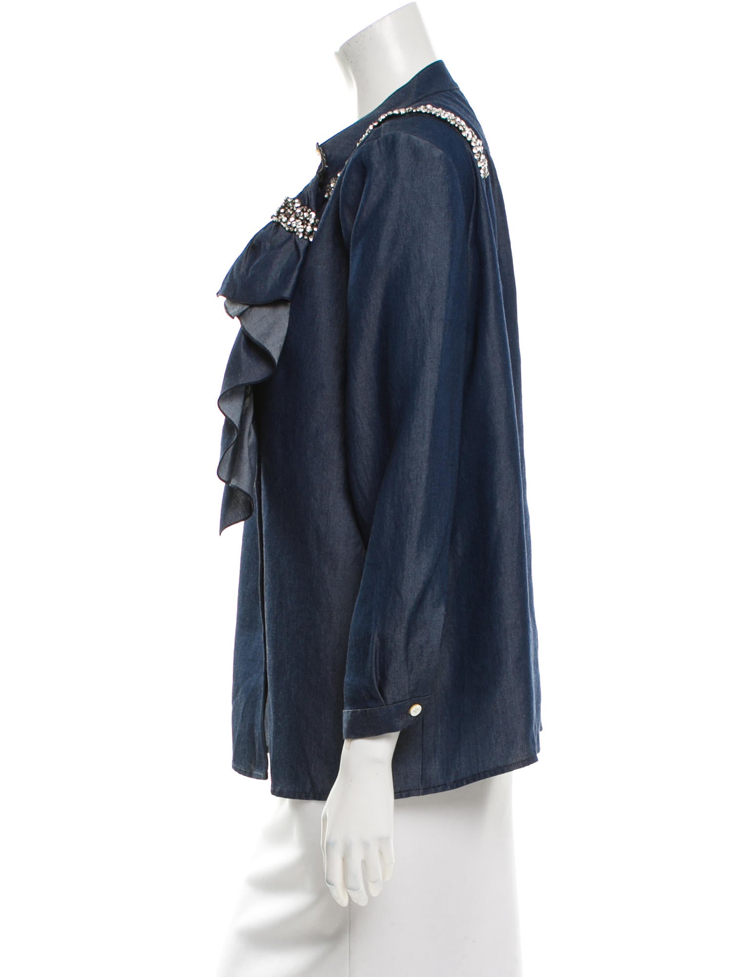 marc embellished chambray top clothing mar36216 the realreal marc embellished chambray top clothing mar36216 the realreal