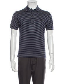 Striped V-Neck Polo Shirt