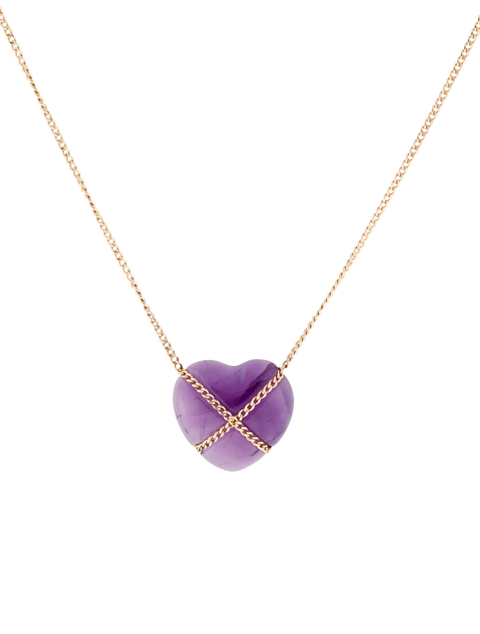 Tiffany & Co. 14K Amethyst Heart Necklace Necklaces TIF28613 The RealReal